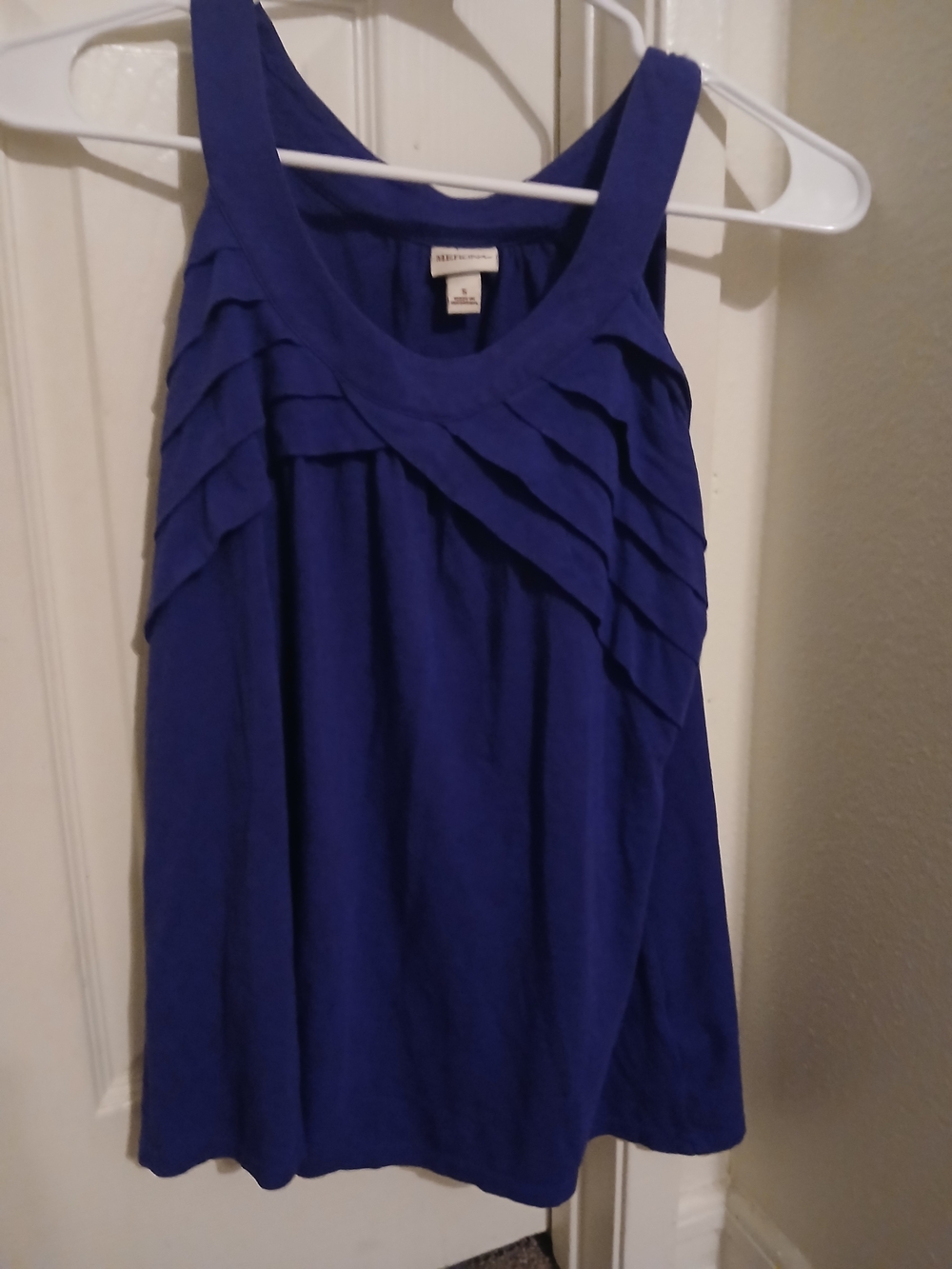 Merona Royal Blue Ruffle Neck Tank